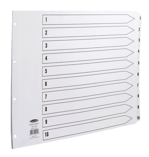 Concord Classic A3 1-10 Mylar Index White alternative image 1