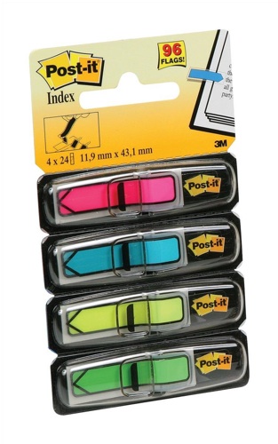Post-It Index Refill Bright Arrows [Pack of 4x24] alternative image 1