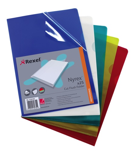 Rexel Nyrex Cut Flush Folder Assorted [Pack of 25] alternative image 1