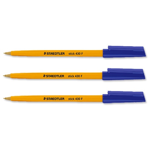 Staedtler Stick Ball Pen Fine Blue 430 [Pack of 10] alternative image 1