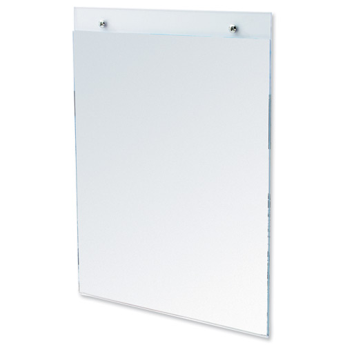 Deflecto Wall Sign Holder A5 Portrait Clear alternative image 1