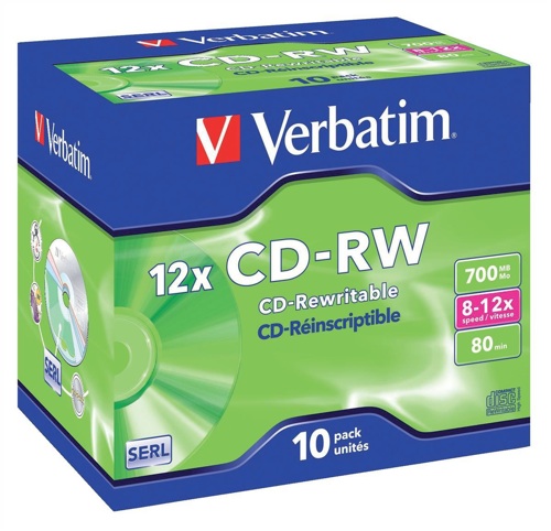 Verbatim CD-RW 700Mb, 80 Minute 8-12x Hi-Speed [Pack of 10] alternative image 1