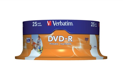 Verbatim DVD-R 16x Printable [Spindle of 25] alternative image 1