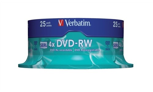 Verbatim DVD-RW 4x Silver [Spindle of 25] alternative image 1