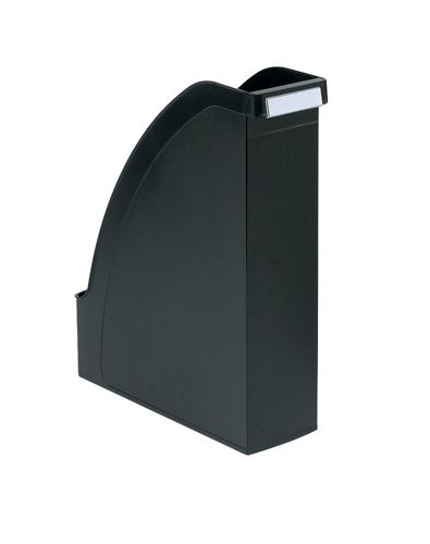 Magazine File Extra Capacity with Adjustable Spine Label Holder A4 Black alternative image 1