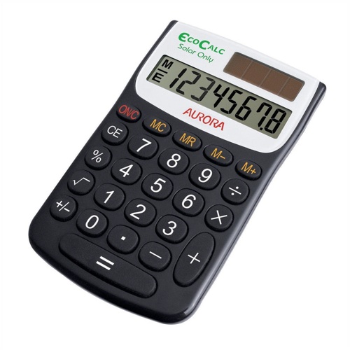 Aurora EcoCalc 8 Digit Pocket Calculator EC101 alternative image 1