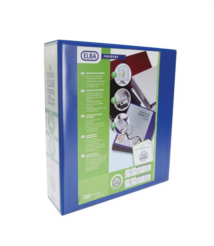 Elba Panorama Presentation Lever Arch File A4 70mm Blue [Pack of 5] alternative image 1