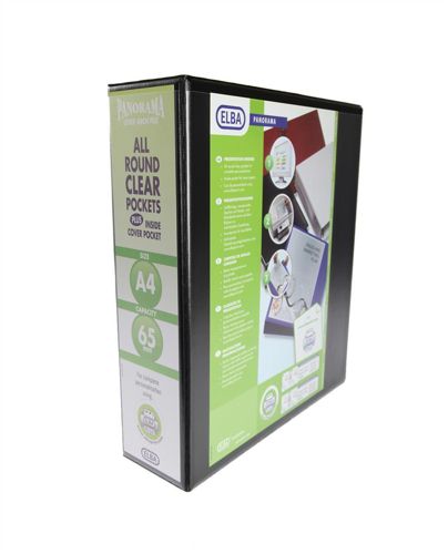 Elba Panorama Presentation Lever Arch File A4 70mm Black [Pack of 5] alternative image 1