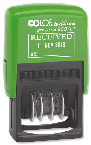 Colop S260/L1 Green Line Date Stamp Received alternative image 1