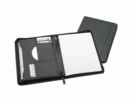 Alassio Lorenzo A4 Organiser File Leather Black 30067 alternative image 1