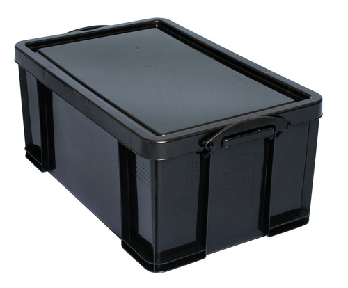 Really Useful 64 Litre Recycled Box Black alternative image 1