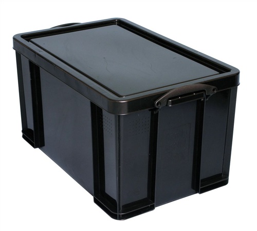Really Useful 84 Litre Recycled Box Black alternative image 1