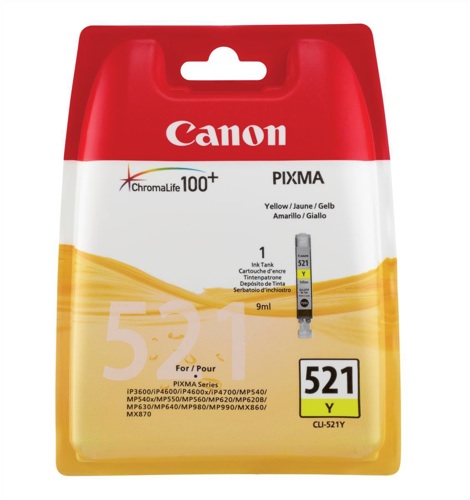 Canon CLI521Y Yellow Ink Cartridge alternative image 1