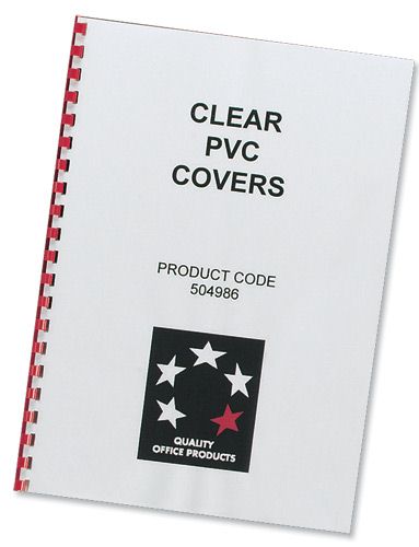 Fellowes Comb Binding Covers PVC 200 micron A4 Clear [Pack 100] alternative image 1