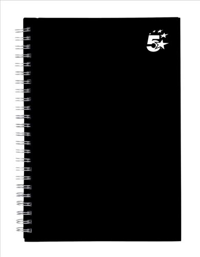 Value A5 Wirebound Hard Cover Notebook Ruled 160 Pages Blue [Pack of 5]