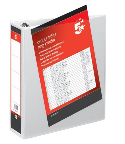 Exacompta Presentation Ring Binders 50mm White [Pack of 10]