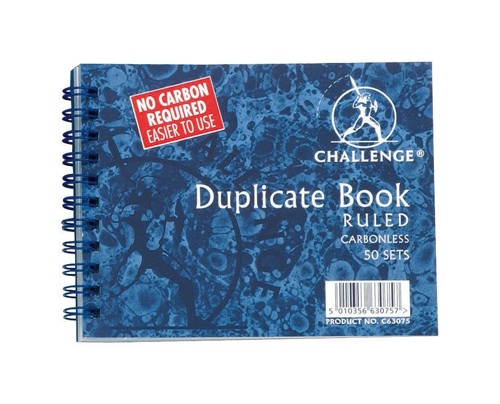 Challenge Duplicate Book 105x130mm Carbonless Ruled Indexed 1-50 [Pack of 5] alternative image 1