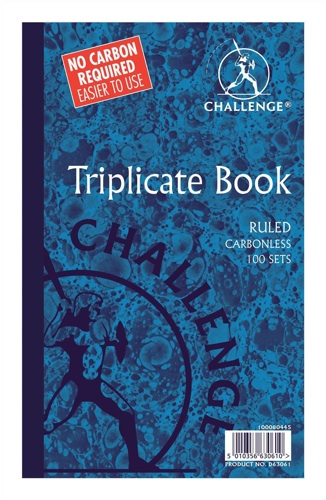 Challenge Triplicate Book 210x130mm Ruled [Pack of 5] alternative image 1